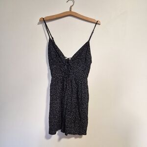 Aeropostale Black and White Polka Dot Jumpsuit